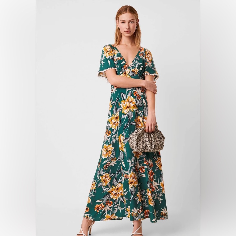 French Connection Claribel Floral Maxi Evergreen Floral NWT 4